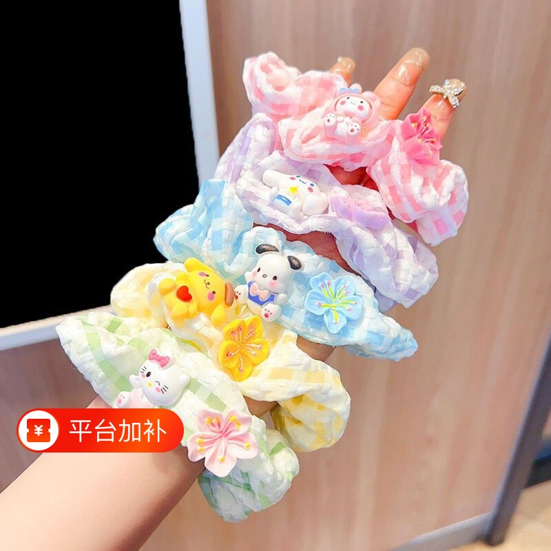 夏季浪漫樱花大肠发圈可爱美乐蒂发绳少女发饰蓝色绿色紫色粉色