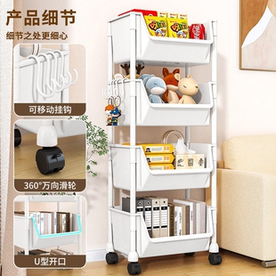 书包置物架落地多层可移动小推车收纳架桌厨房分层书本简易大容量