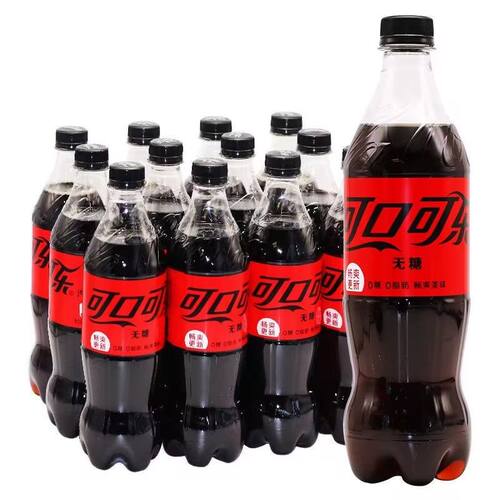 可口可乐无糖可乐680ml*12瓶装