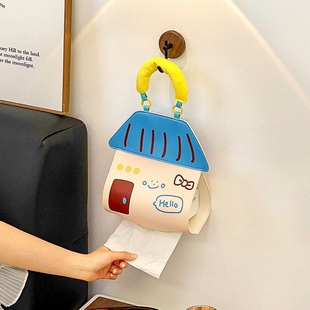 可爱壁挂式纸巾盒客厅纸巾套卫生间抽纸卷纸挂袋悬挂式厕纸抽纸盒