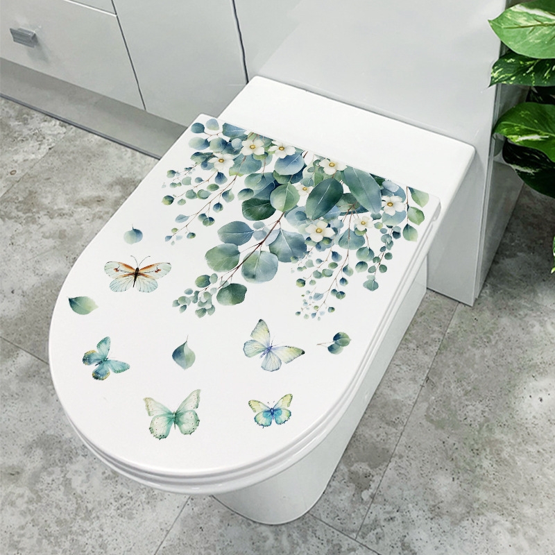 CH33386清新绿植墙贴浴室卫生间马桶贴遮丑马桶装饰自粘贴纸