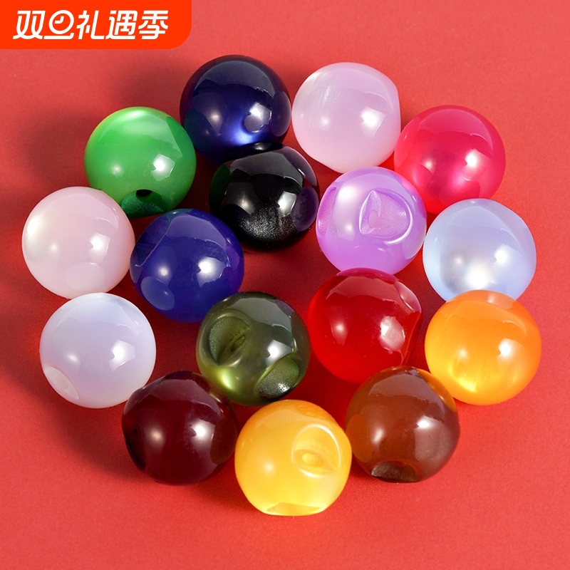 盘扣扣子旗袍玉石小圆扣珠扣古唐装汉服圆形复古装饰辅料配件手工