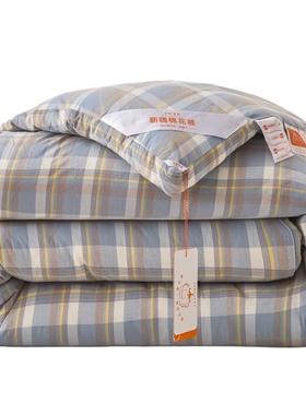 中峰 新疆棉花被子单人被芯150x200cm约6斤  加厚冬被 立体晨曦蓝