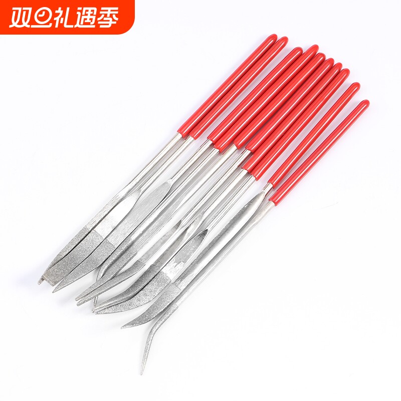 平板圆锉立体修磨包邮3/4/5MM金刚石弯头异形合金锉刀弯头