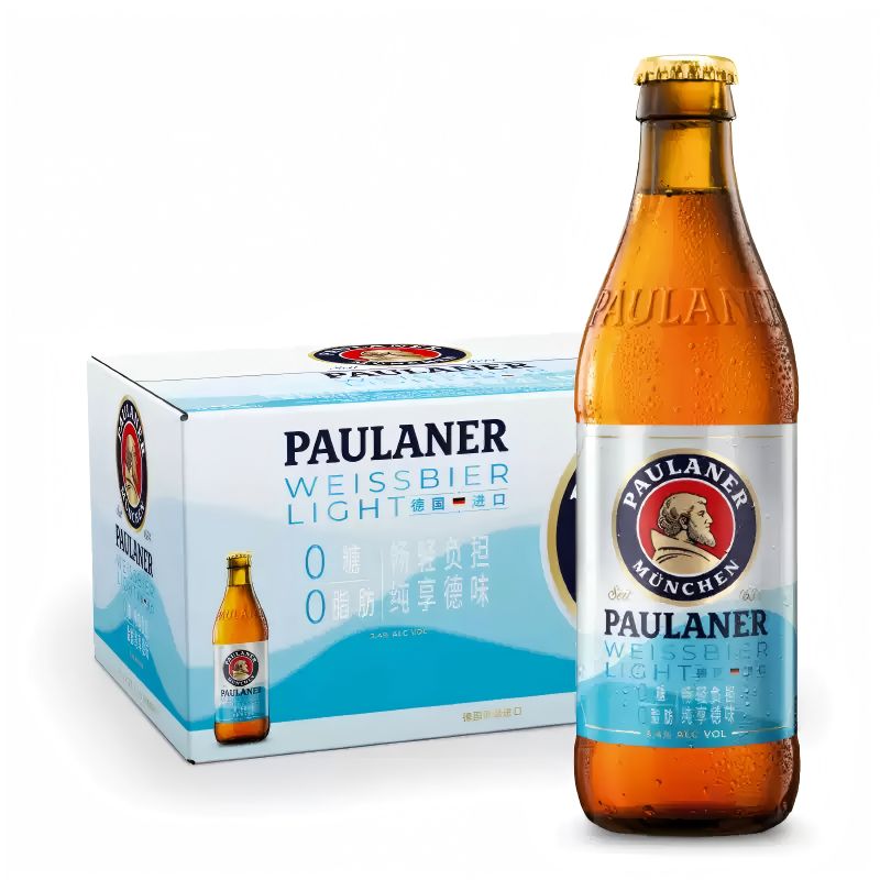 保拉纳柏龙无糖小麦轻爽型啤酒0糖0脂德国精酿原装进口330ml小瓶