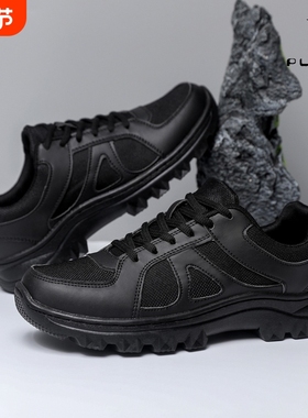 Plover新式作训鞋黑色体能训练夏季网面鞋透气户外徒步登山跑步鞋