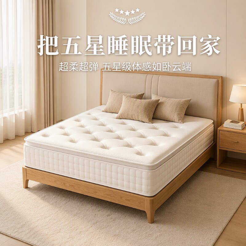 记忆棉床垫压缩独立弹簧图片