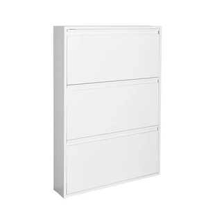 24cm双层超大容量翻斗钢制鞋 子储物 柜超薄玄关柜多层家用门口鞋