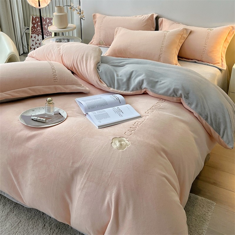 加厚牛奶珊瑚绒四件套冬天双面法兰绒被套冬季加绒床单套装多规格