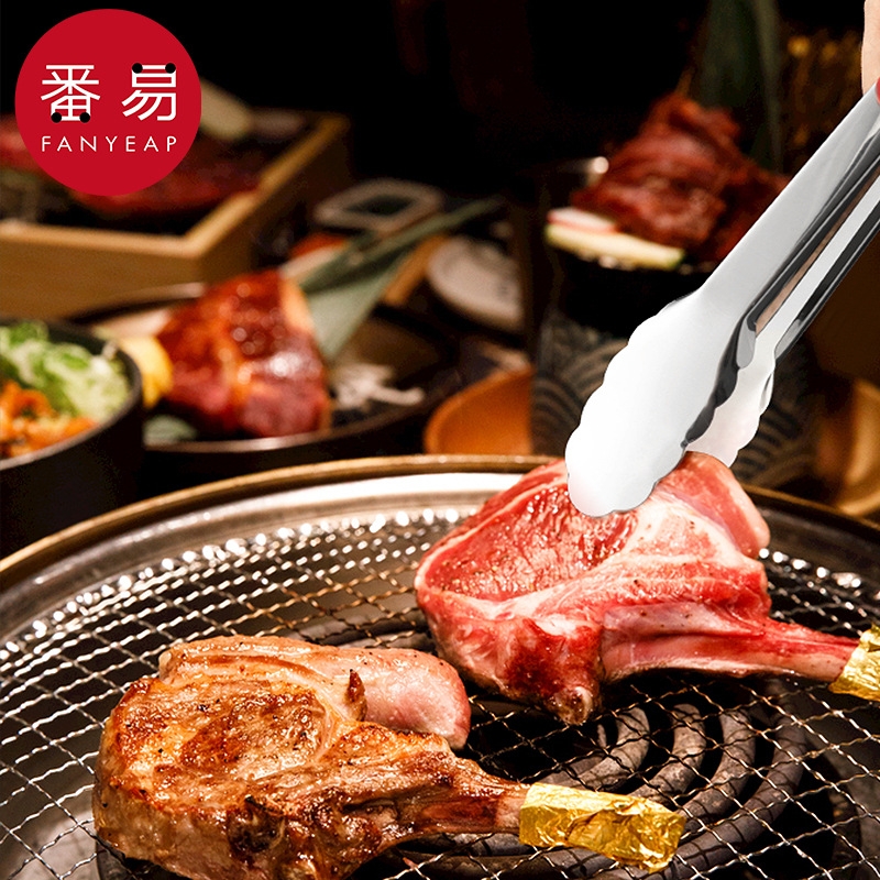 食品夹AB1RQ0-不锈钢夹子自助餐麻辣烫烘焙面包厨房烧烤肉牛排
