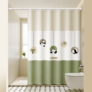 浴室浴帘隔断卫生间遮挡高档帘子淋浴布洗澡窗帘厕所防霉玻璃隐私