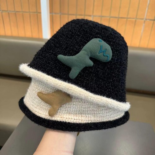 儿童帽子秋冬韩版洋气渔夫帽男童女童休闲百搭宝宝水桶帽冬潮卡通