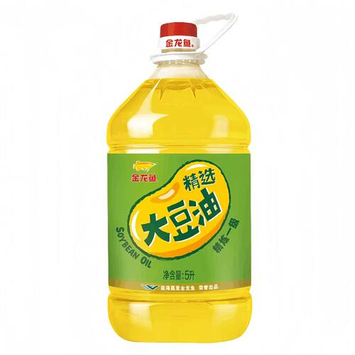 金龙鱼精选大豆油5L/桶家用食用油烹饪炒菜油煎炸精炼油炸转基因