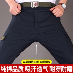 多口袋工装裤夏季工作裤男耐磨电焊建筑工地劳保服裤子防烫加档