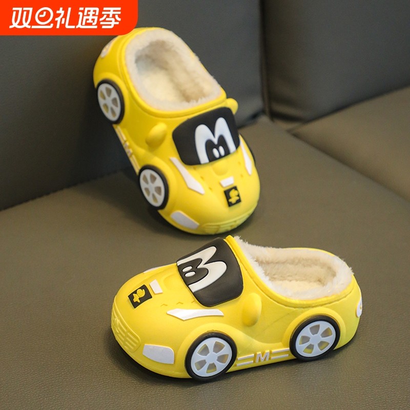 儿童棉拖鞋男童2025新款秋冬季防水保暖家居小孩宝宝男孩包跟棉拖