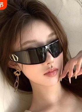 未来感发箍太阳眼镜女款2025高级感显脸小防晒网红抗圆脸飞行员