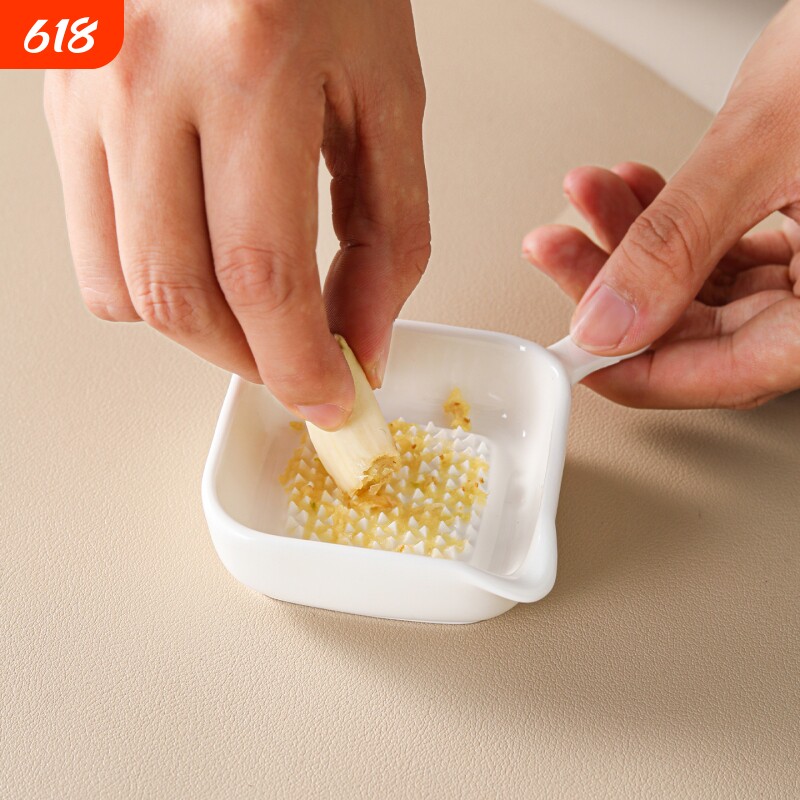 陶瓷手动捣蒜器蒜泥姜蓉研磨盘食物研磨碟蘸料碟味碟姜蒜磨泥器