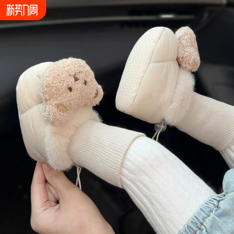 婴儿鞋子冬季0-1岁新生儿可爱加绒加厚保暖护脚鞋袜步前防掉棉鞋