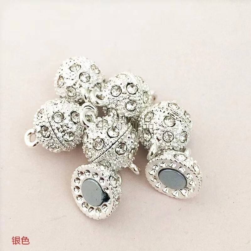 磁扣丝巾吸项链珍珠配件手錬diy磁吸扣手绳尾扣饰品皮带头磁铁