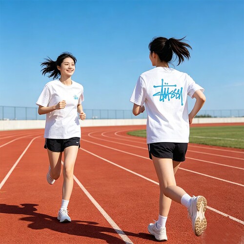 运动潮牌斯图西STU短袖t恤重磅圆筒布纯棉260g巡游街头跑步休闲风