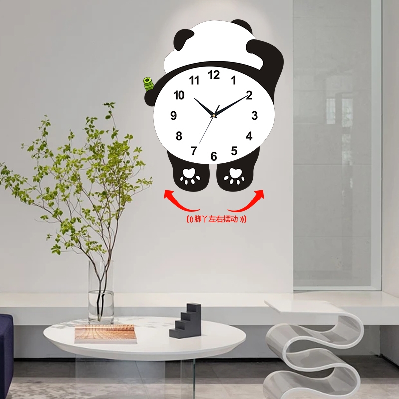 网红熊猫JIOJIO会动摇摆挂钟