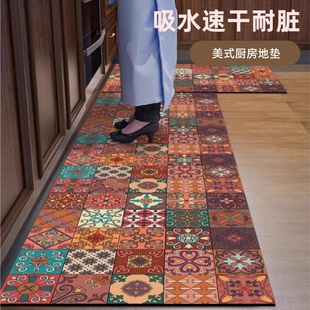 厨房吸水地垫防水防油可擦免洗脚垫子硅藻泥防滑地毯耐脏入户地板