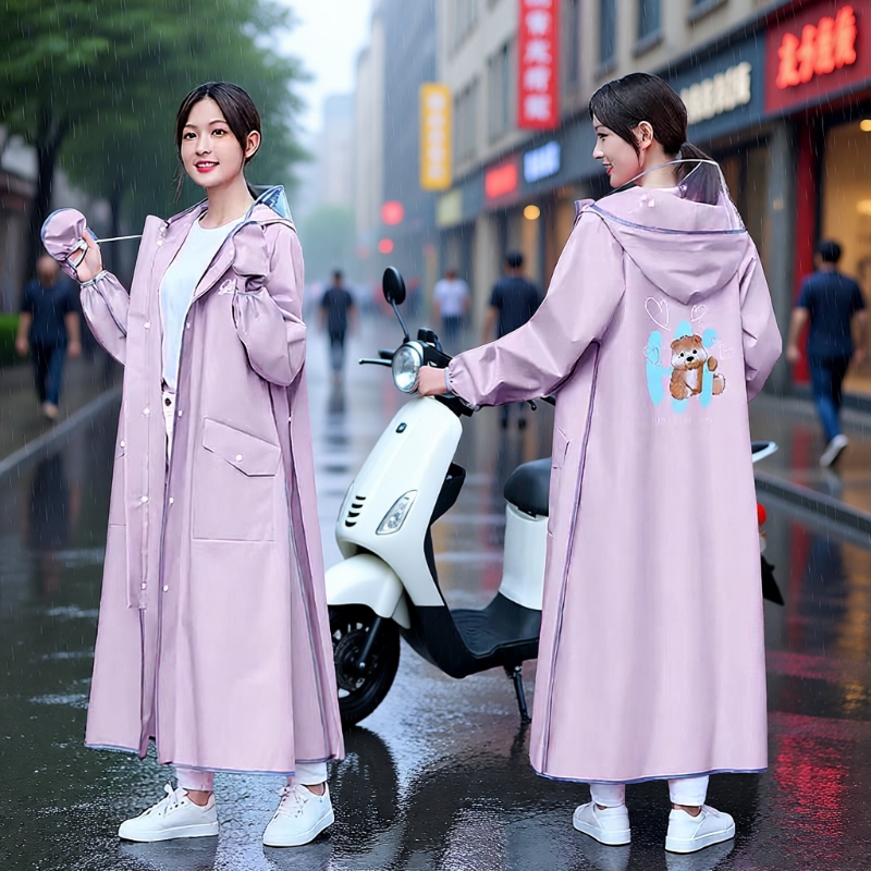 雨衣防雨不湿脸黑色加长帽檐