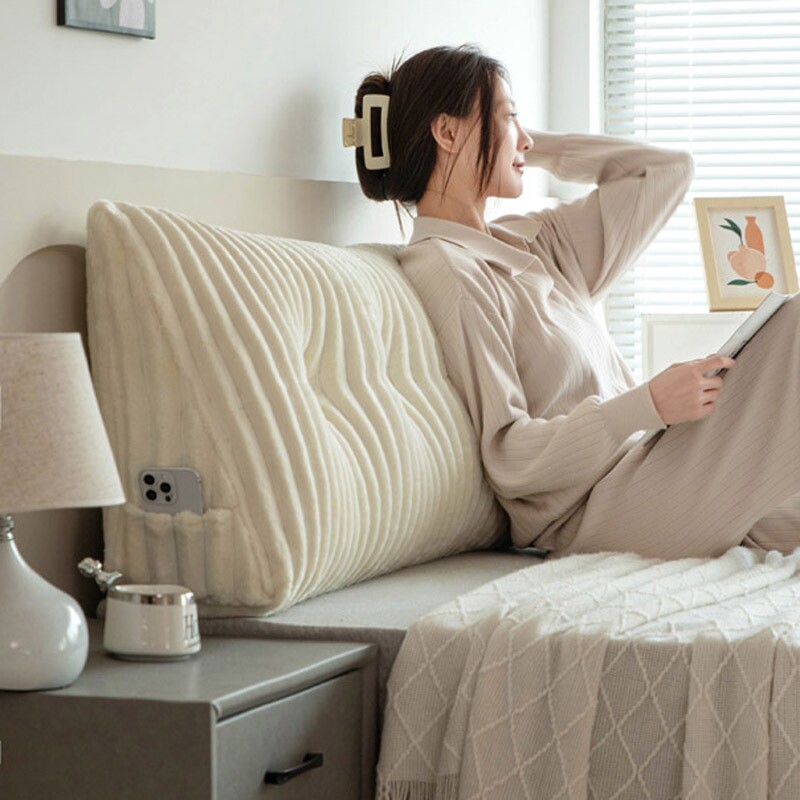 抽条跨境靠垫三角靠枕床头大靠背腰靠垫榻榻米软包一件代发可拆洗