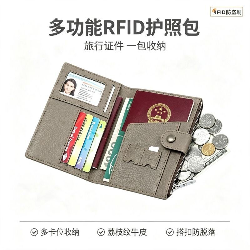 真皮超薄旅行证件包证件夹图片