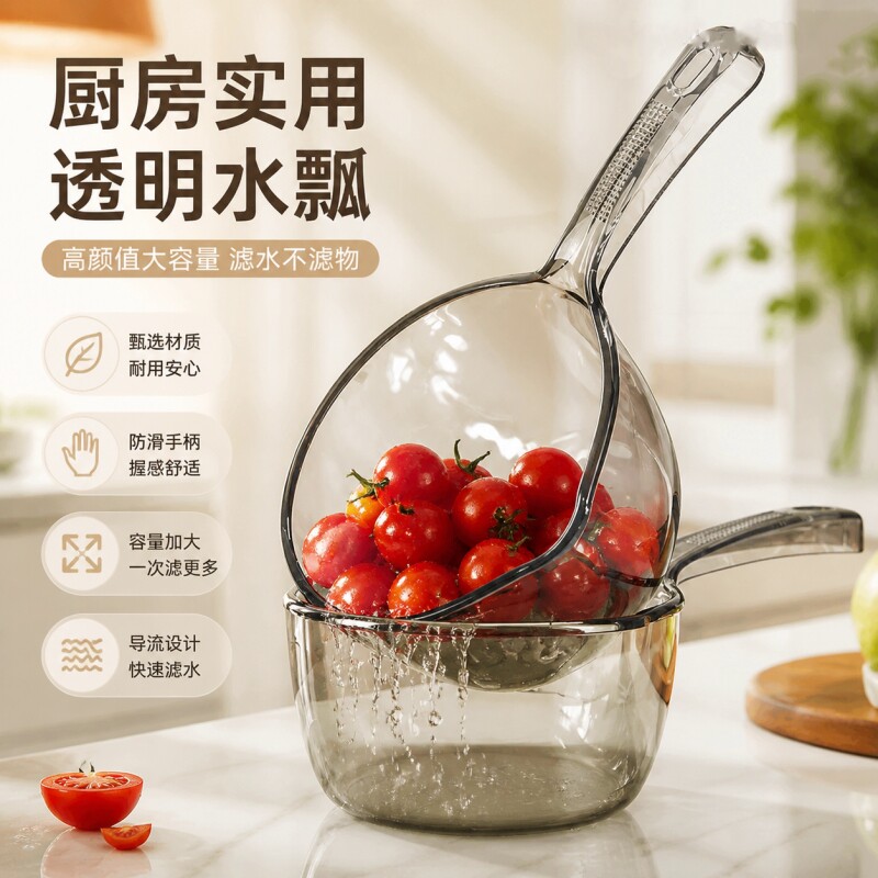家用厨房水勺加深加厚长柄塑料图片