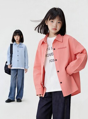 2026新款女童纯棉衬衣儿童中大童韩版长袖衬衫洋气春秋款