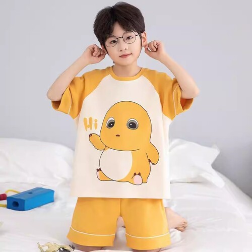 男童睡衣儿童2026新款夏季薄款短袖套装小男孩夏天大童空调家居服