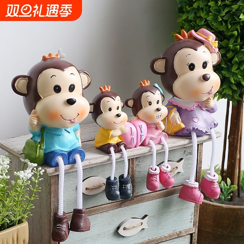 客厅电视柜酒柜房间装饰品摆件卡通吊脚娃娃结婚礼物家居卧室摆设