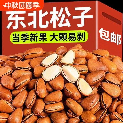 新货大颗开口松子东北产孕妇零食