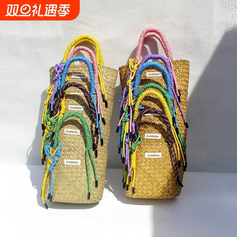 草包手工编织尼龙绳挂饰气质草编包手提包时尚小众创意手绳手拎包