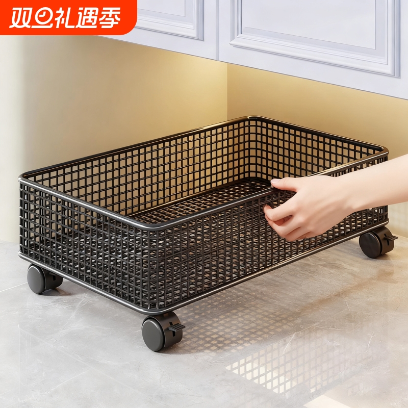 卫生间置物架厕所洗手间多功能洗衣机边浴室柜下洗衣液收纳筐落地