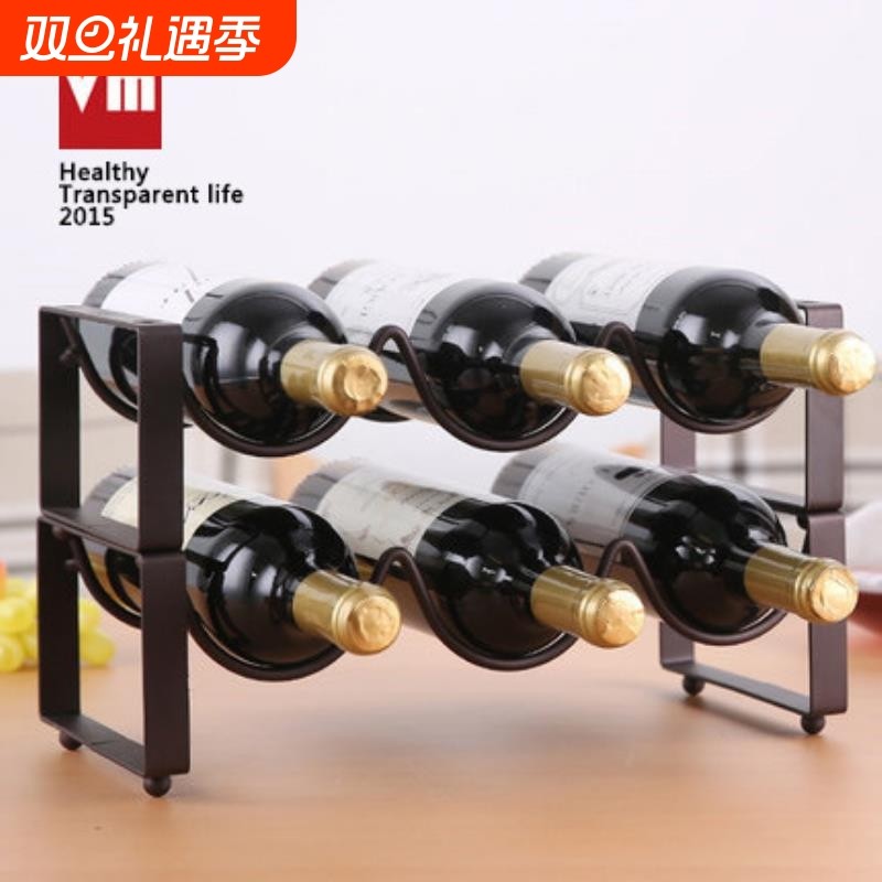 可叠红酒托架 酒柜葡萄酒展示架子 时尚欧式铁艺家用支架酒瓶架