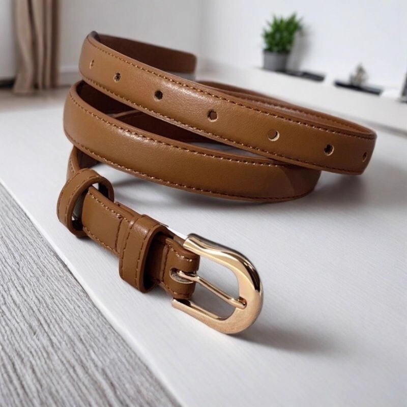 女士皮带腰带夏季配西裤简约百搭牛仔裤带休闲新款时尚装饰银扣