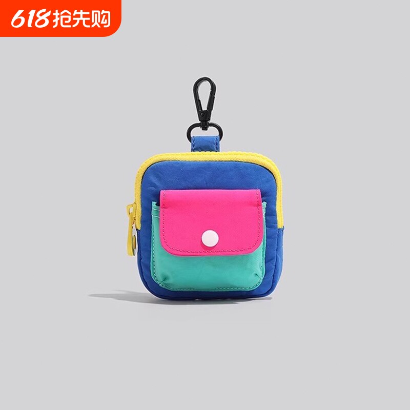 2025新款小众零钱包便携小巧撞色马卡龙小卡包迷你拉链钥匙耳机包