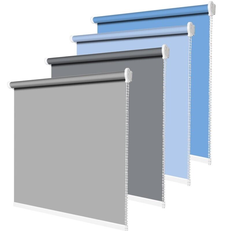 简易办公小窗帘全遮光遮阳防晒隔热免打孔安装卧室化妆室卷拉式帘