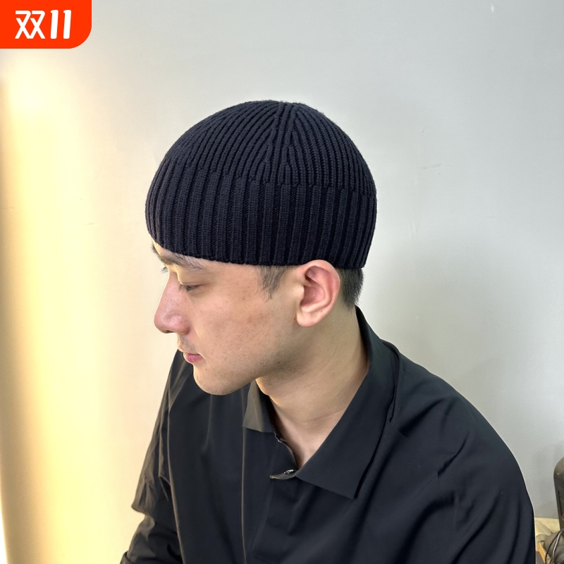 毛线冬季雅痞秋冬帽子大头围洋气织帽子潮流帽套黑色圆顶休闲灰色