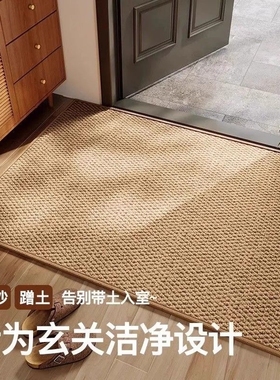仿剑麻菠萝圈地毯加厚地垫入户门口高级感裁剪防猫抓玄关耐脏灰色