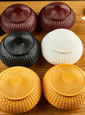 围棋罐棋院专用棋盒棋篓仿竹编大棋罐ABS耐摔材质成人围棋五子棋