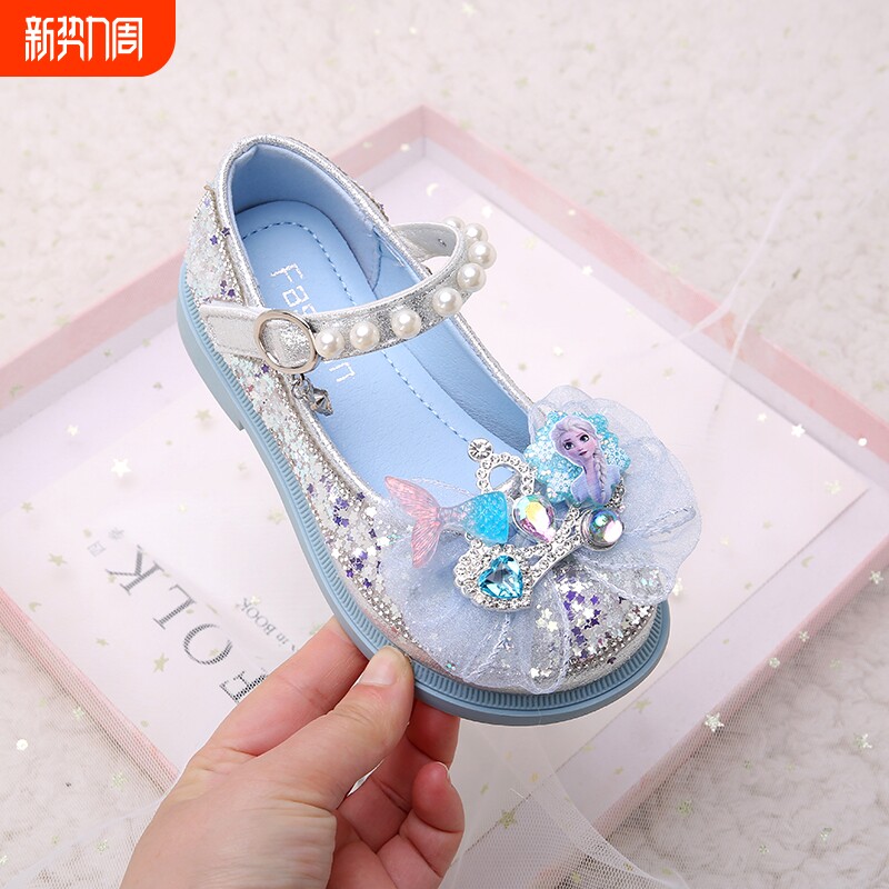 女童皮鞋儿童公主水晶鞋2025春秋新款休闲单鞋水钻软底女