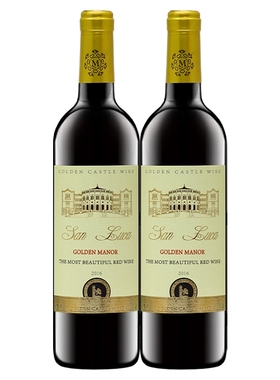 进口红酒14度金色庄园干红葡萄酒750ml*2瓶