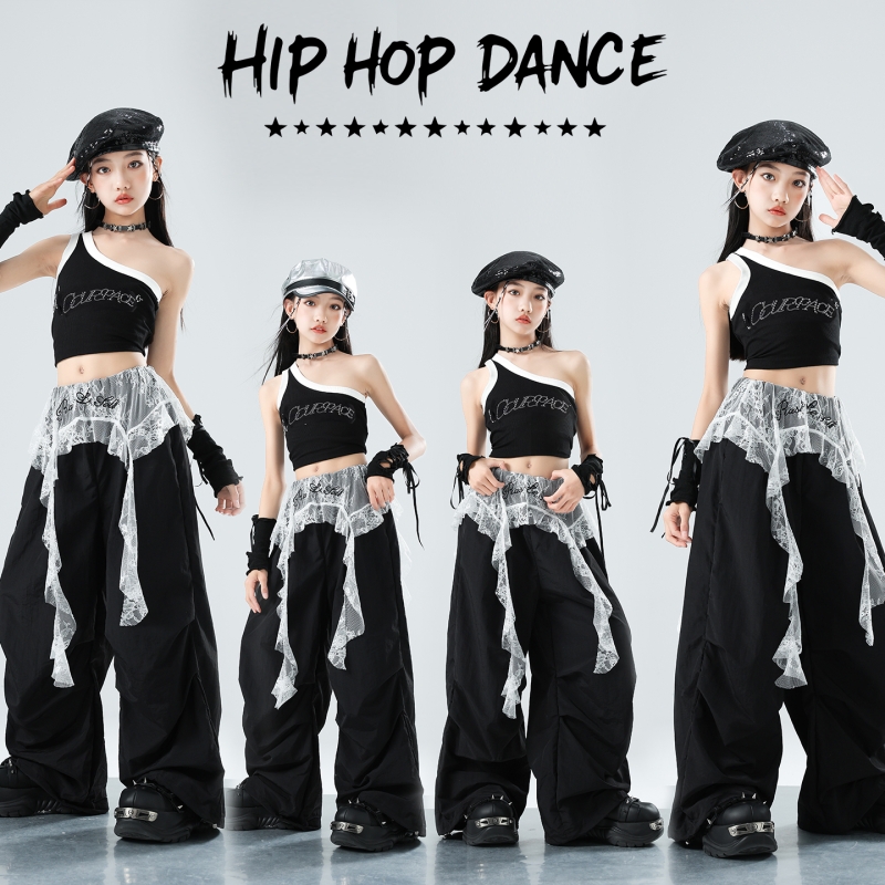 街舞爵士舞演出服嘻哈jazz舞蹈服装练功服hiphop儿童街舞潮服套装