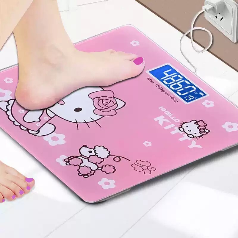 充电款电子称可爱体重秤精准小型减肥乖巧称重计女卡通宿舍人体秤