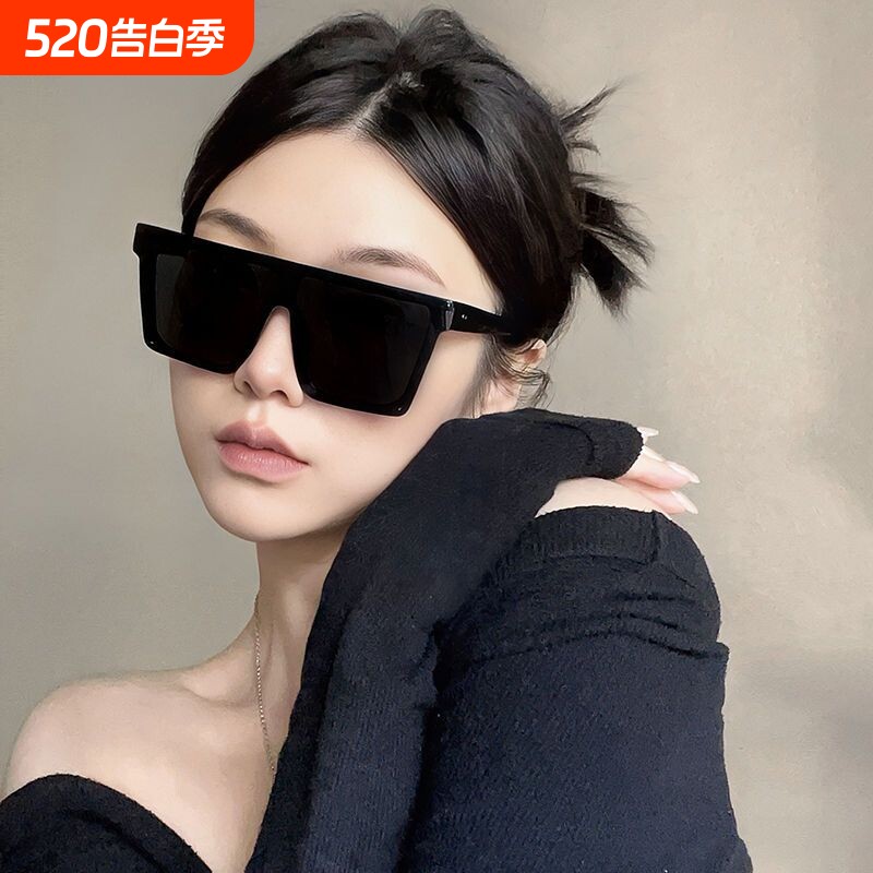 运动墨镜女复古超大框骑行眼镜防风防紫外线太阳镜男款方形圆脸