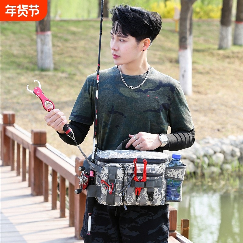 新款路亚腰包男大容量户外多功能迷彩腰包运动背包单肩斜挎钓鱼包,运动包/户外包/配件,腰包,淘宝优惠券,粉丝福利购,淘宝优惠卷