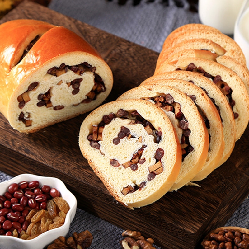 俄罗斯味葡萄干果仁大列巴全小麦健身代餐粗粮营养面包吐司小面包